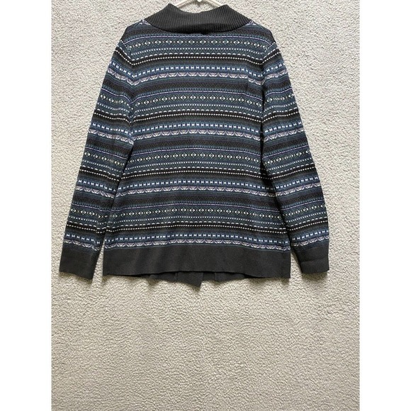 Eddie Bauer Sweater Womens XL Blue Lambswool Blend Button Up Cardigan - Picture 2 of 6